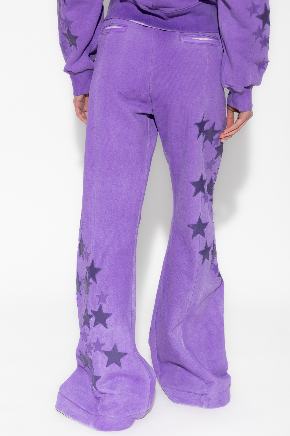 dunkelblaue Jeans mit hohem Bund - Purple Sweatpants with